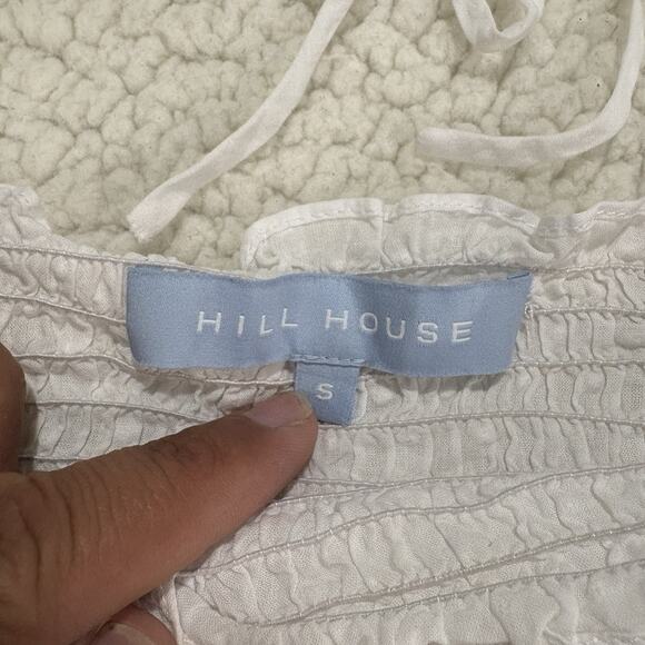 Hill House Athena Nap Mini Dress Small Swiss Dot White Sheer Puff Short Sleeve - Picture 4 of 11